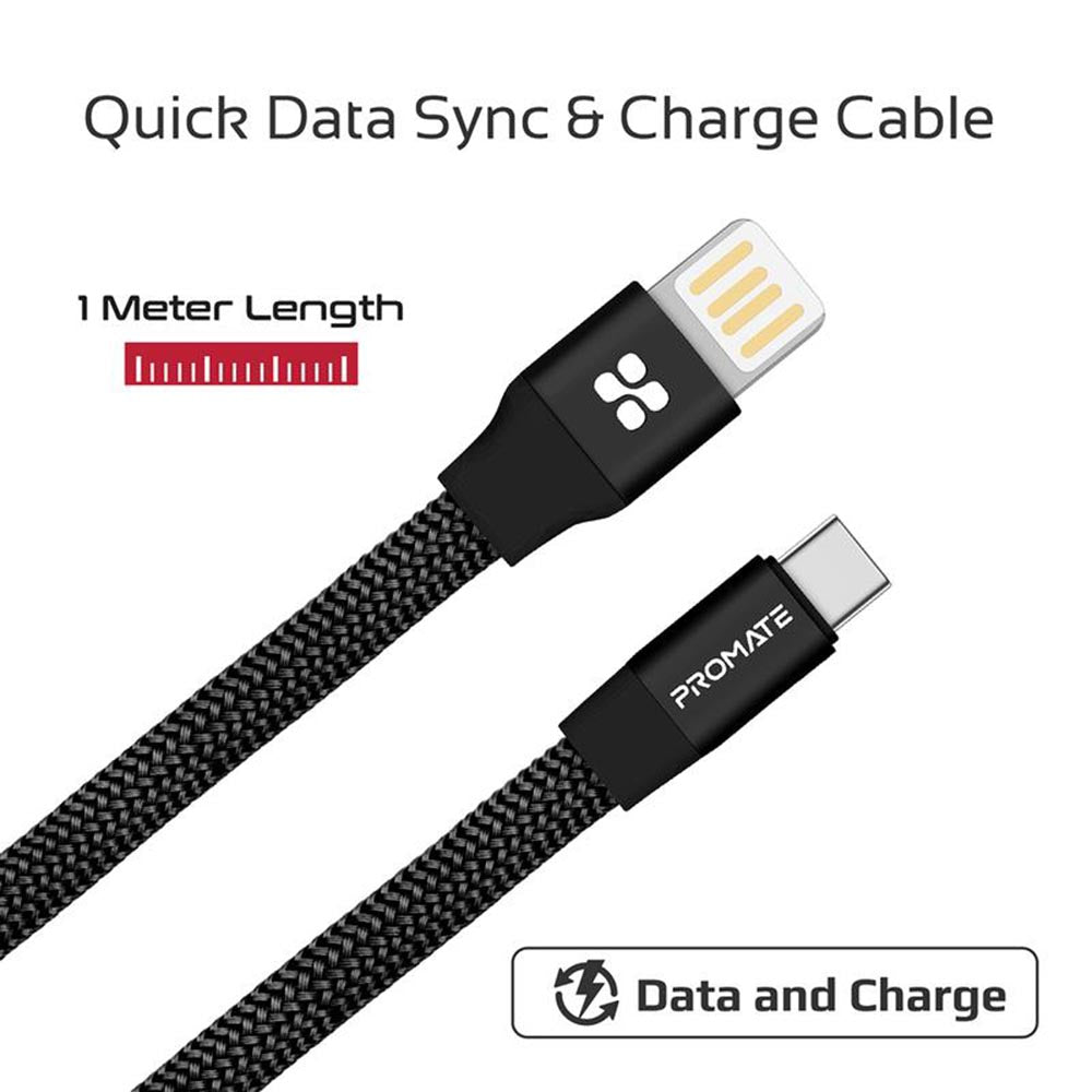 Promate Coiline-C USB-C to USB-A Braided Cable Promate Coiline-C USB-C to USB-A Braided Cable